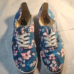 Vans Women's Floral Blue Sneakers